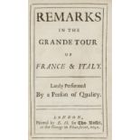 [Bromley (William)] Remarks in the Grande Tour of France & Italy., 1st ed., bookplate of William Bro