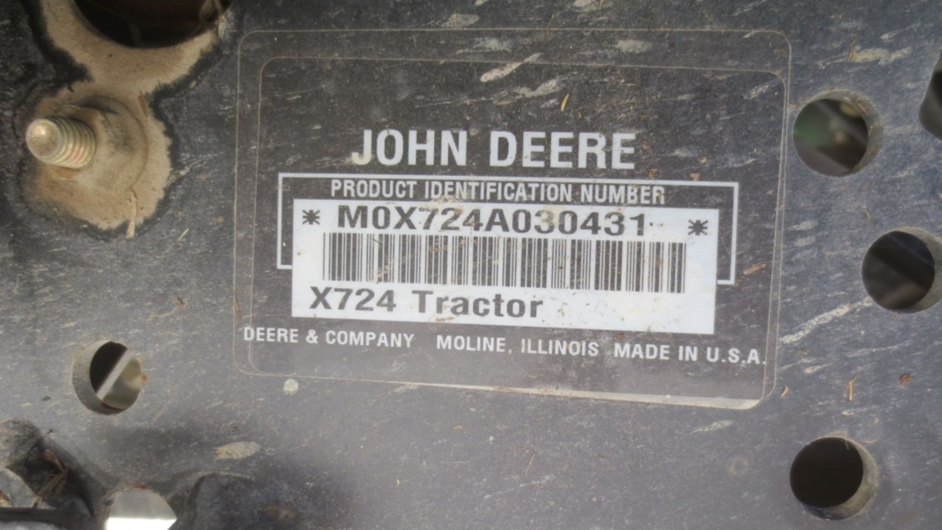 2008 John Deere X724 Ultimate mower w/60" deck Liquid cooled gas engine, 4 wheel steer, power - Image 4 of 4