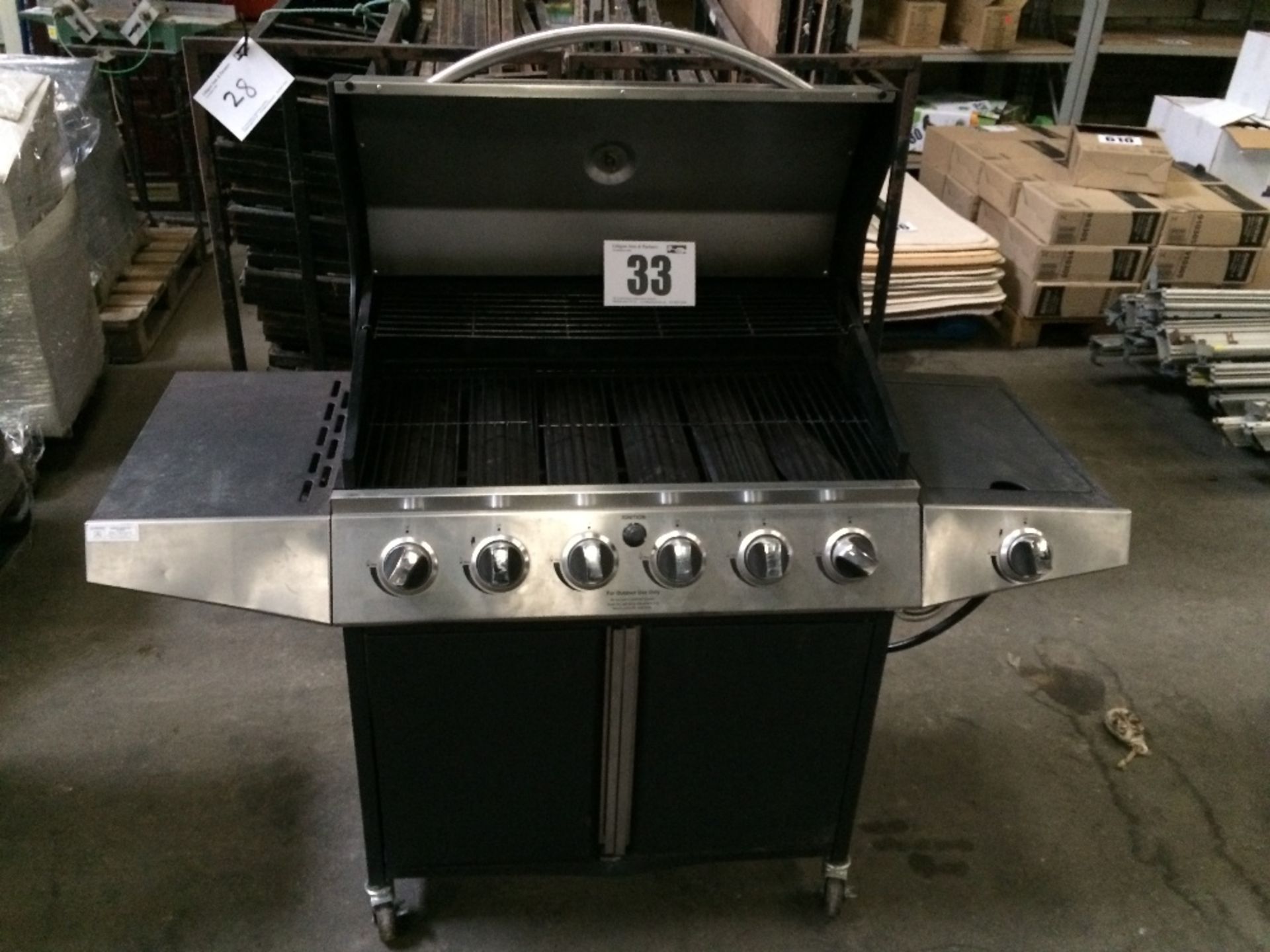 Iowa KS14005 21.08kw mobile six burner gas BBQ with stainless steel canopy and temperature gauge - Image 2 of 2