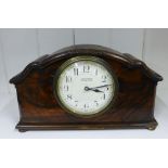 A burr wood mantle clock, the enamel dial with Arabic numerals inscribed J & D Meek, Edinburgh on