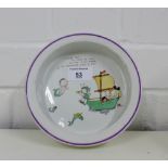 A Shelley Mabel Lucie Attwell nursery ware bowl, "a fairy boat to take us away to the land - where