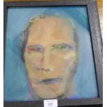 Douglas Thomson (b1955) Portrait Head Oil-on-canvas-board, signed, under glass in a black wooden