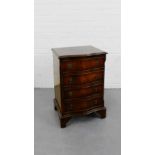 A mahogany four drawer side cabinet on bracket supports, 72cm x 49cm