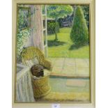 Ann MacMillan D.A. Door to the Garden Acrylic-on-board, signed bottom right, 35cm x 50cm