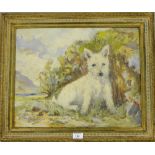 George Hutchison White Terrier Oil-on-canvas board signed, in a gilt wood frame, 49 x 39cm