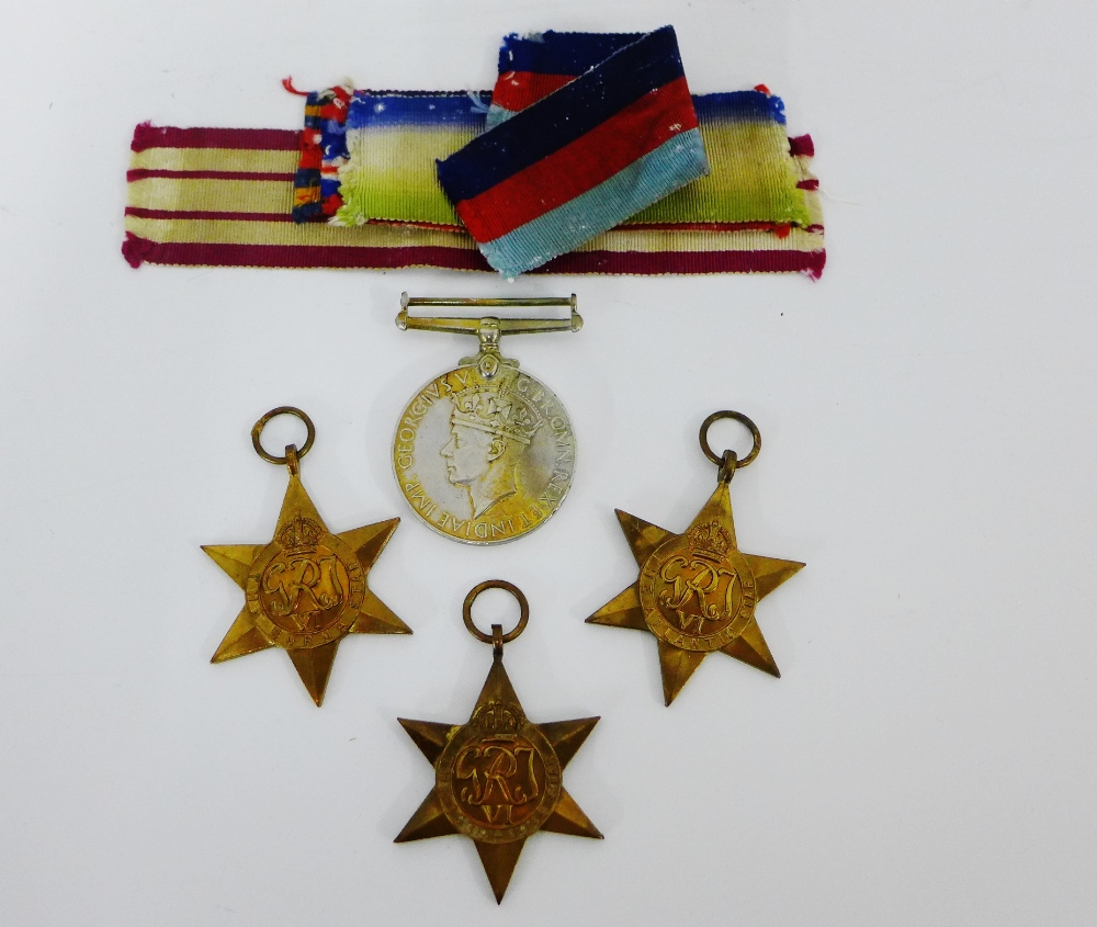 A group of War Medals to include the Burma Star, The Atlantic Star and the 1939-1945 Star,