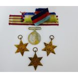 A group of War Medals to include the Burma Star, The Atlantic Star and the 1939-1945 Star,