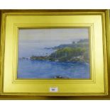 John Mitchell Coastal watercolour, signed and dated 1896, in a glazed gilt wood frame, 35 x 25cm