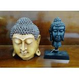 Two Tibetan head figures, tallest 20cm (2)