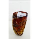 A Chinese horn libation cup, 9.5cm high