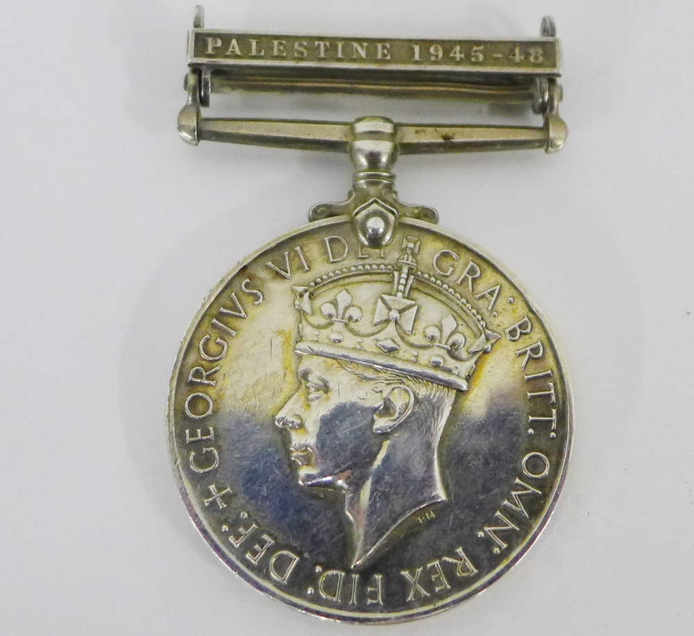 George VI Palestine Medal 1945-1948, awarded to P/MX.58295 P.Munday.ERA2 R.N