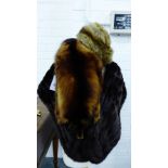 A vintage Alexander Wilkie of Edinburgh brown fur shoulder cape together with a fox fur stole and
