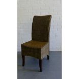 A basket weave side chair, 105 x 45cm