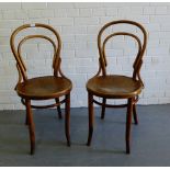 A pair of Thonet bentwood cafe chairs, 90 x 45cm (2)
