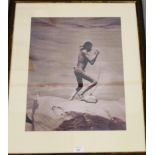 A Smithsonian framed Native American Indian photographic print in a glazed frame, overall size 61