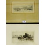 D.Y. Cameron Arran Etching, signed in the plate, together with Castle Urquhart, Loch Ness by J.