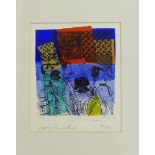 George Donald Limited edition screen print of Geisha girls, signed in pencil, dated '88, No.4/75, in