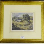 Signed Macintosh Patrick print of Borelind Mill in a glazed gilt wood frame, 22 x 20cm