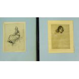 J. Brown Gibson Two etchings to include a Dutch Girl and a Head and Shoulders portrait of another