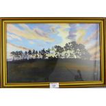 Lucille M. Murray Fenton 'Sunrise towards Teviot' Acrylic, signed, in a glazed frame, 40 x 25cm