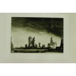 D.Y. Cameron 'Ypres 1917', Print, signed in pencil, unframed, 26 x 18cm