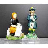 A Coll pottery, Isle of Lewis Fisher Wife figure, together with a Gleneagles Scotch Whisky