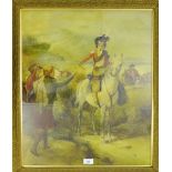 Highlanders Oil-on-Canvas, signed with initials bottom right, in a glazed gilt wood frame, 50 x