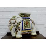 A pottery veranda stool in the form of an elephant, 40cm high