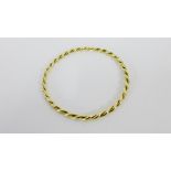 A 9ct gold rope twist bangle