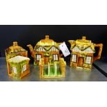 A collection of Price Brothers cottage ware to include two tea pots, a jar and cover, a milk jug and