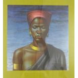 A Tretchikoff framed 'Zulu Girl' print, 85 x 80cm