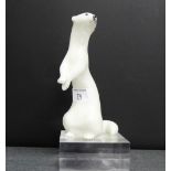 A Lomonsov porcelain model of a stoat, 19cm high