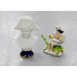 A continental porcelain figure after Meissen depicting the American continent, together with a