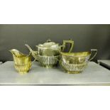 An Epns three piece half gadrooned teaset (3)