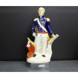 A Staffordshire flat back figure of Dundas, 32cm high