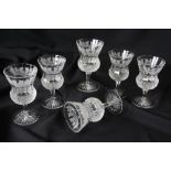 A set of six Edinburgh crystal thistle patterned wine glasses, circa. 1990's, boxed , 13.2 cm,