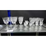 A suite of Waterford crystal to include wine glasses and sherry glasses etc. (18)