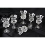 A set of six Edinburgh crystal thistle patterned wine glasses, circa 1990's, boxed , 13.2 cm,