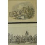 Wilfred Appleby Edinburgh Royal Infirmary Engraving, framed, 36 x 25cm, together with Nottingham,