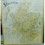 Scarborough's Map of Scotland showing the Railroads and Steam Ship Lines with distances between