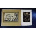 D.Y. Cameron (1865-1945) Afternoon etching, monogrammed in plate, 9 x 12cm, together with an 18th