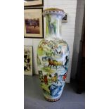 An exceptionally large "Hundred Horses" pattern Chinese vase, 160cm high