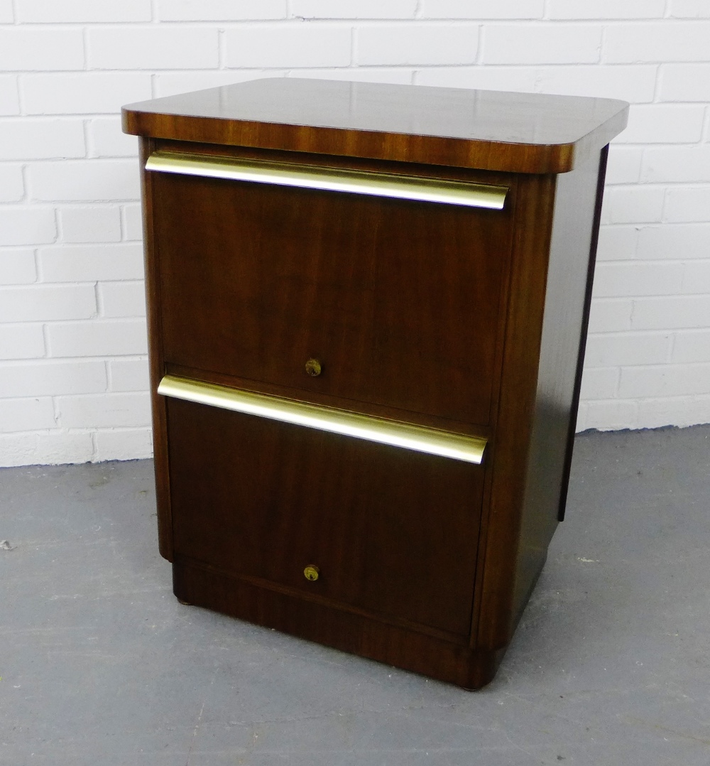 An Art Deco style two drawer filing cabinet, 75 x 59 cm