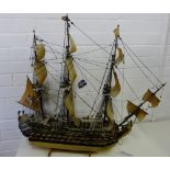 A model of HMS Victory - the Flagship of Admiral Lord Nelson, 83 x 75 cm