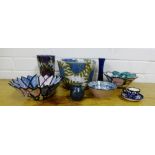 A mixed lot of Studio pottery to include two Peggy Callahan floral painted bowls, together with a