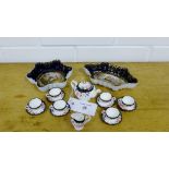 An Artone bone china dolls tea set, together with a Vienna porcelain dish painted with a horse and