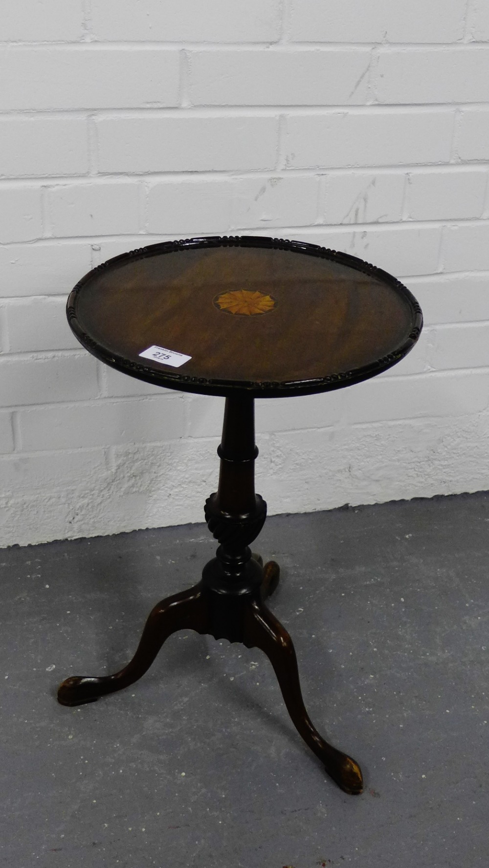 A mahogany tripod table, 49 x 33cm