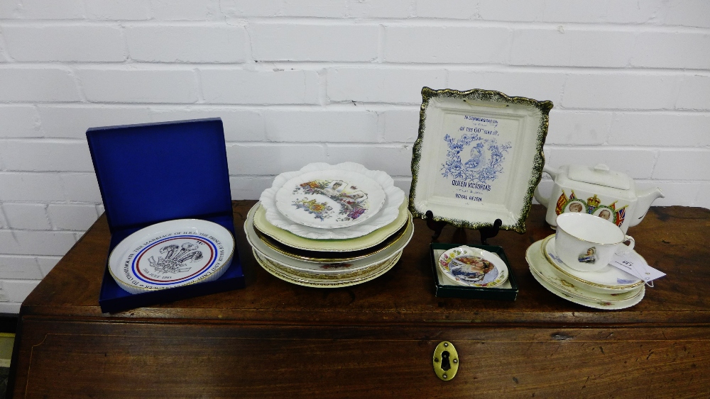 A collection of Royal Commemorative porcelain and china to include Royal Doulton Queen Victoria