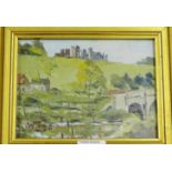 William Ferguson Goodrich Castle, Hereford Oil-on-board, signed in a glazed gilt wood frame, 19 x