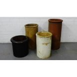 A collection of four terracotta chimney pots of various size, tallest 60cm (4)